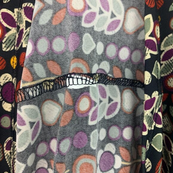 LuLaRoe Womens XXS Perfect T Tunic Top Short Sleeve HiLo Black White Brown Black - Picture 7 of 12